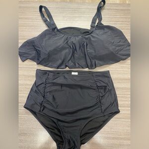 🖤 Flounce Bikini Top & High-Waisted Bottom Set 🖤 - Medium